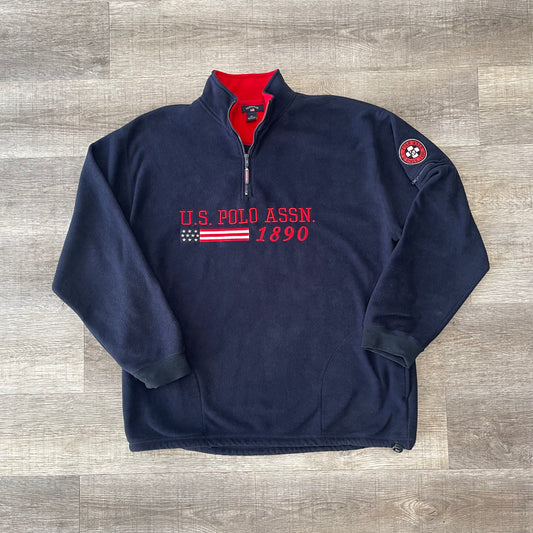 Vintage Polo Sport Quarter Zip Fleece Size XXL