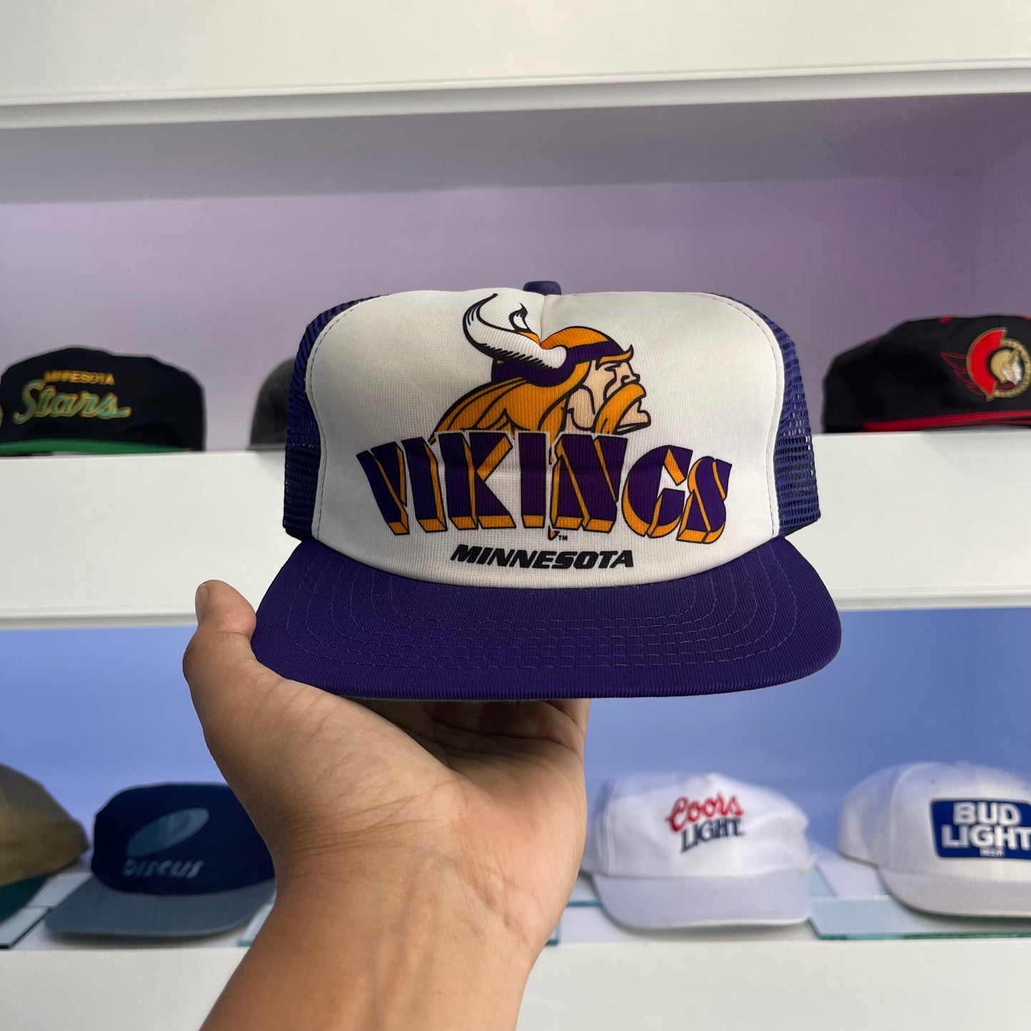 Vintage 1990s Minnesota Vikings Mesh Snap Back