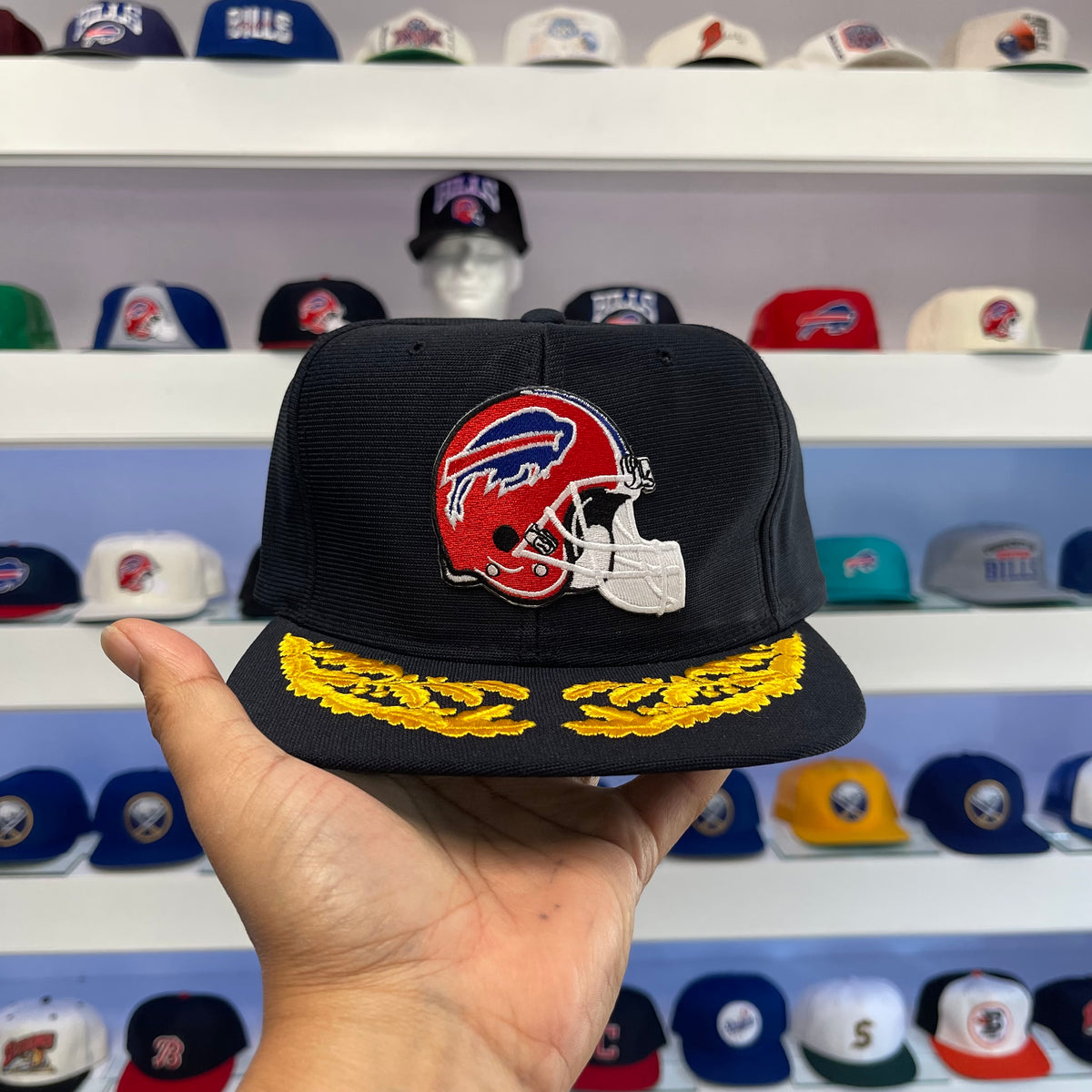 Vintage 1990s Buffalo Bills Red Helmet Black Dome Snap Back