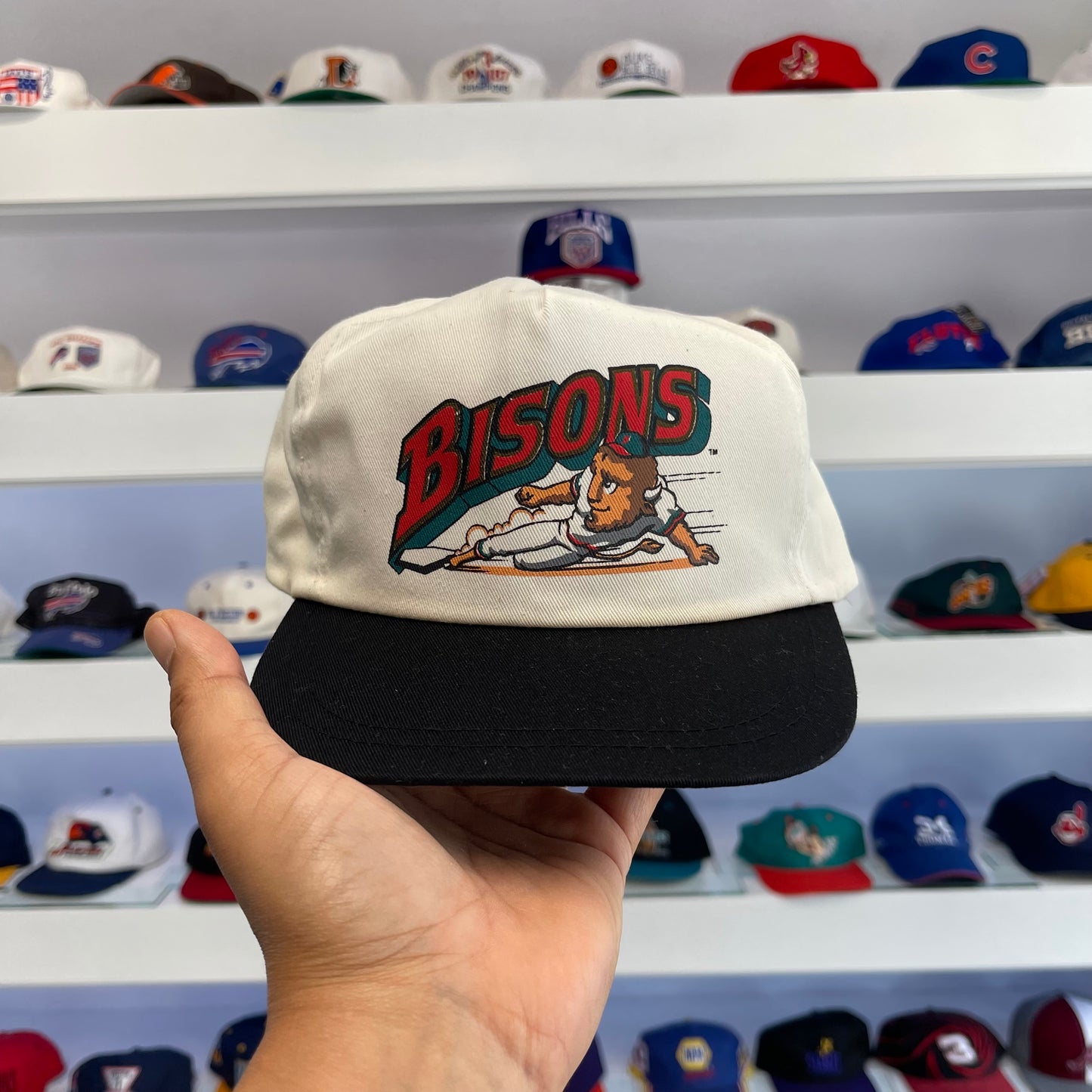 Vintage 1990s MiLB Buffalo Bisons Snap Back Sliding Logo