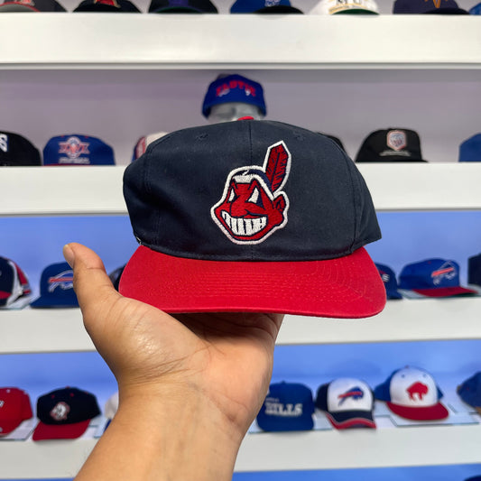 Vintage 1990s MLB Cleveland Indians Twill Snap Back