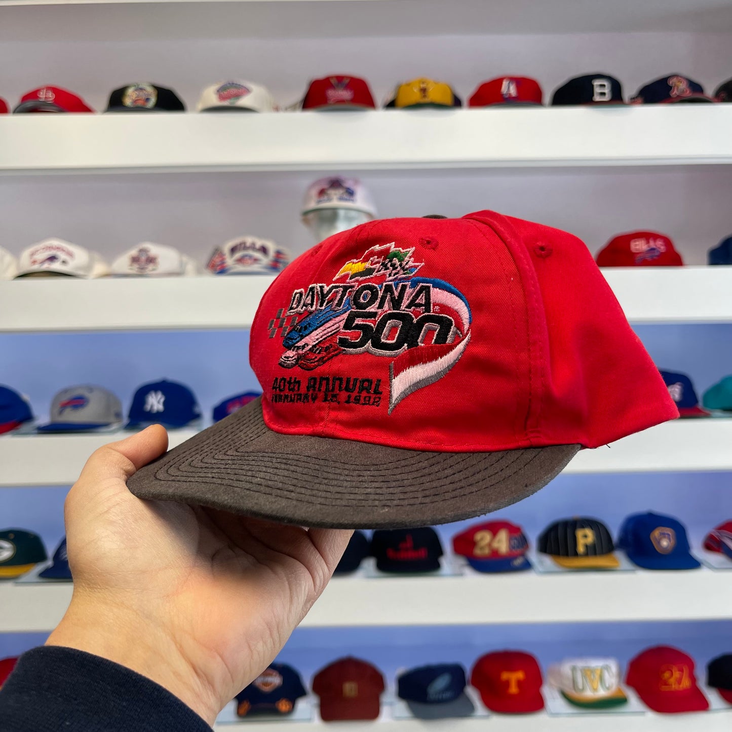 Vintage 1990s NASCAR Daytona 500 40th anniversary Red Snap Back