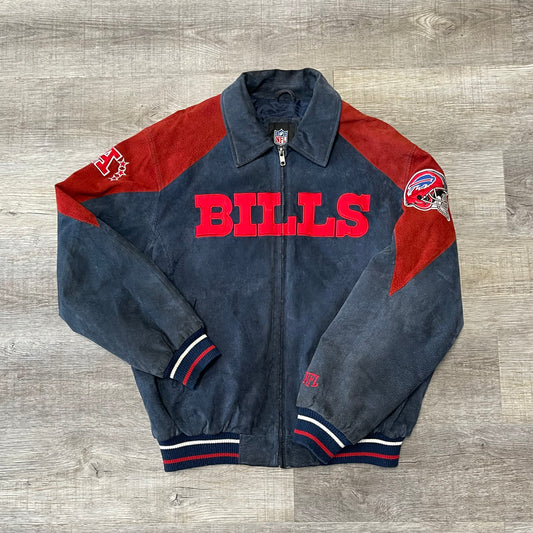 Vintage Buffalo Bills y2k Size XL Leather Suede Jacket