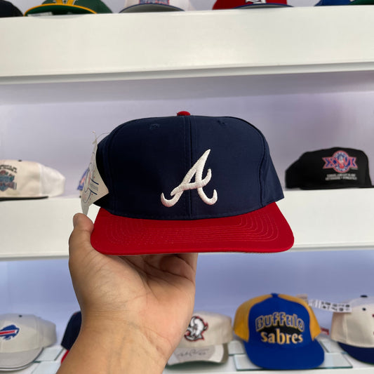 Vintage 90s MLB Atlanta Braves Twill Snap Back Dead Stock New