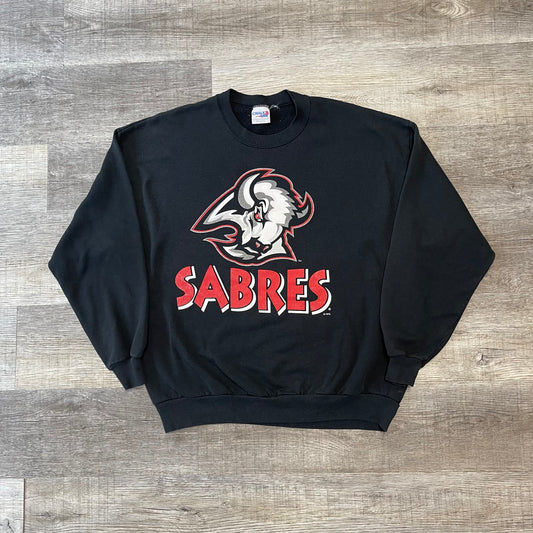 1990s NHL Buffalo Sabres Chalk Line Goat Head Sweatshirt Size XL