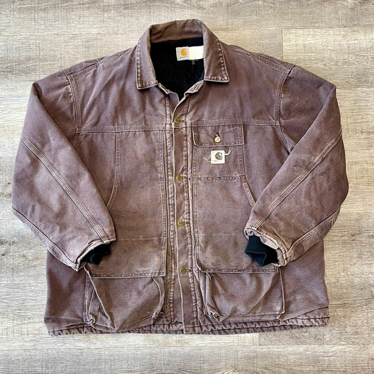 Vintage 1990s Carhartt Quilted Lined Barn Chore Jacket Size 3x