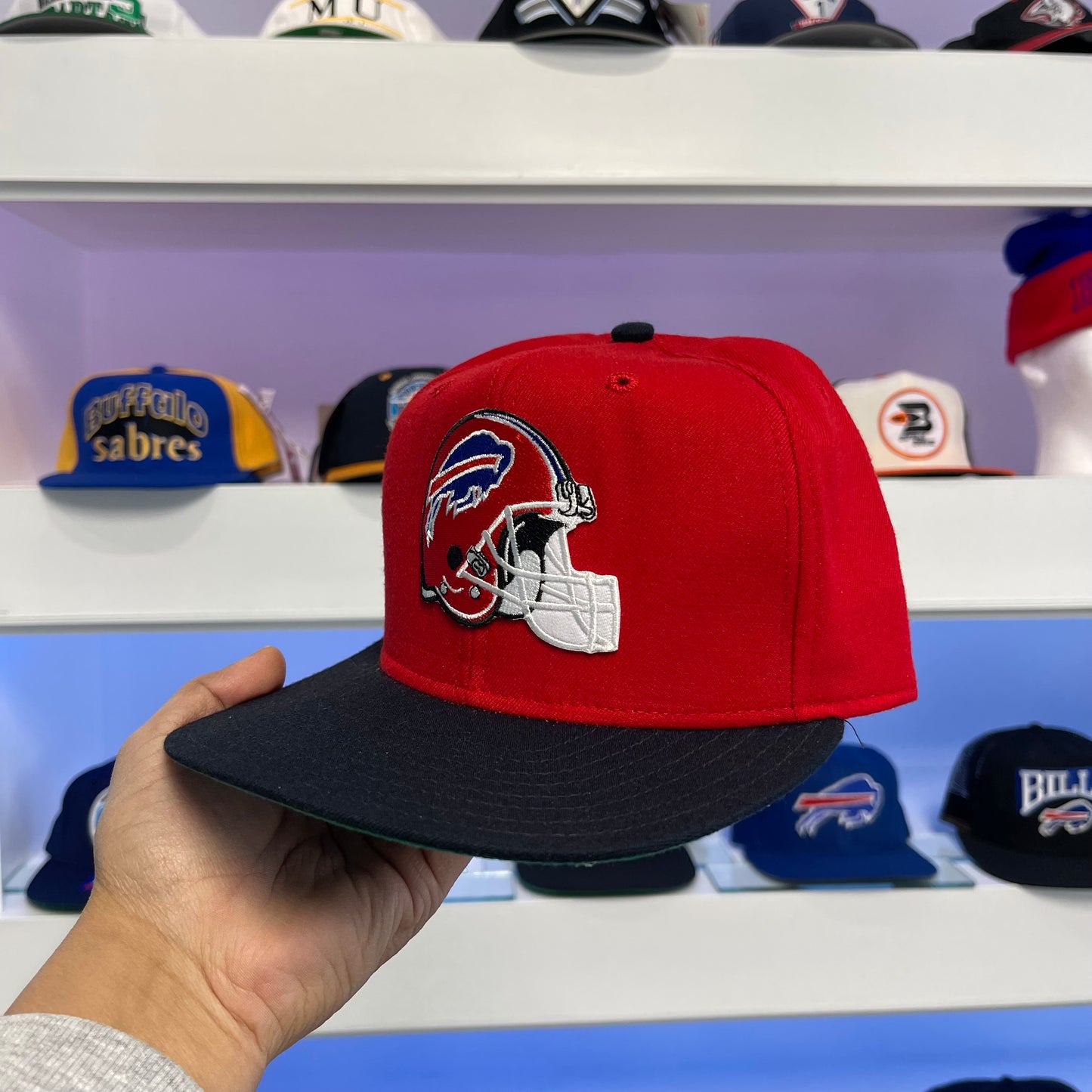 Vintage Buffalo Bills Red Wool New Era Snap Back