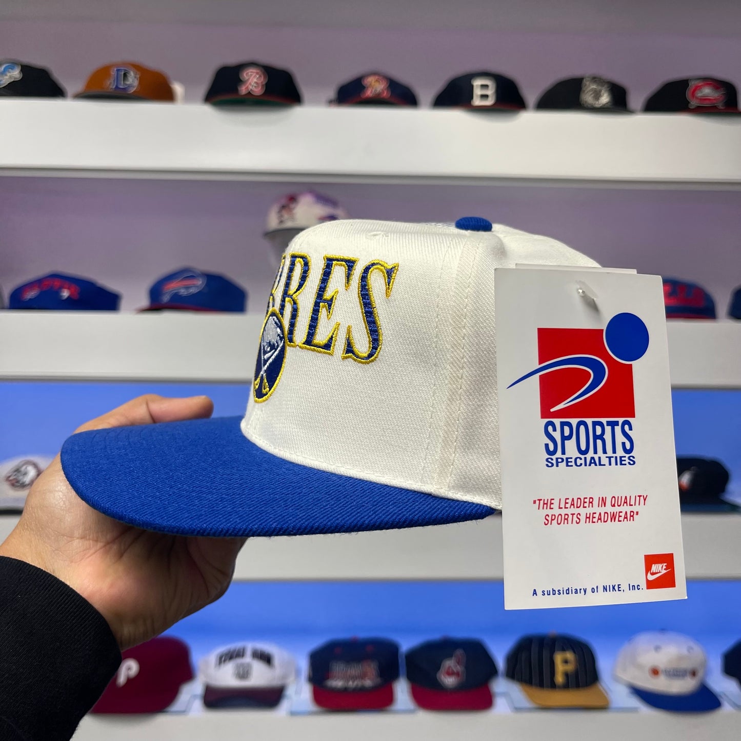 Vintage 1990s NHL Buffalo Sabres Wool Laser Sports Specialties Snap Back