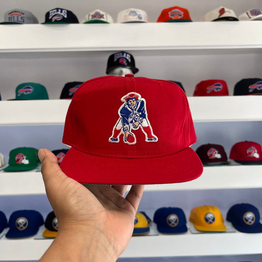 Vintage 1990s NFL New England Patriots Red Dome Wool Snap Back Dead Stock New
