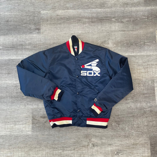 Vintage 1980s MLB Chicago White Sox Starter Satin Jacket Small