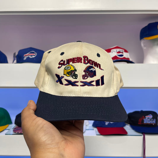 Vintage Super Bowl XXXII Green Bay Packers Vs Denver Broncos Snap Back