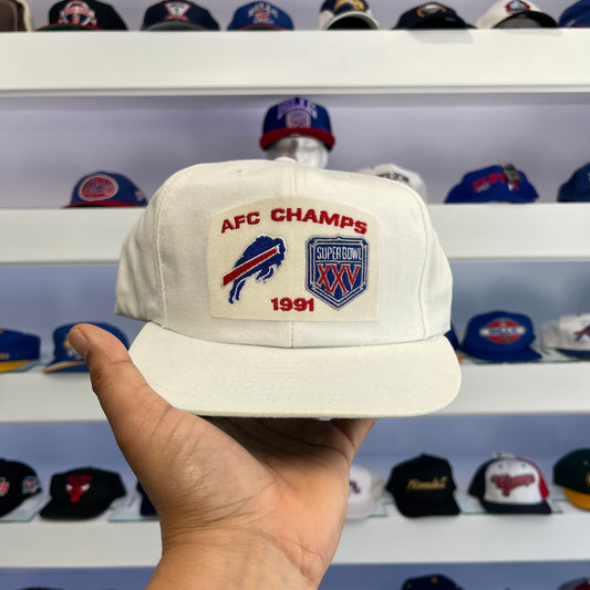 Vintage 1991 NFL Buffalo Bills AFC Champs Super Bowl XXV Snap Back