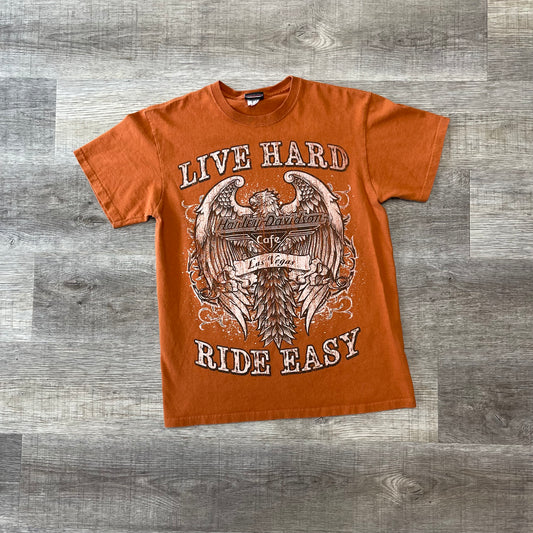 Harley Davidson Y2K T Shirt Live Hard Ride Easy Size Medium