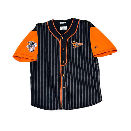 Vintage 1990s MLB Baltimore Orioles Starter Pin Stripe Jersey Size XL