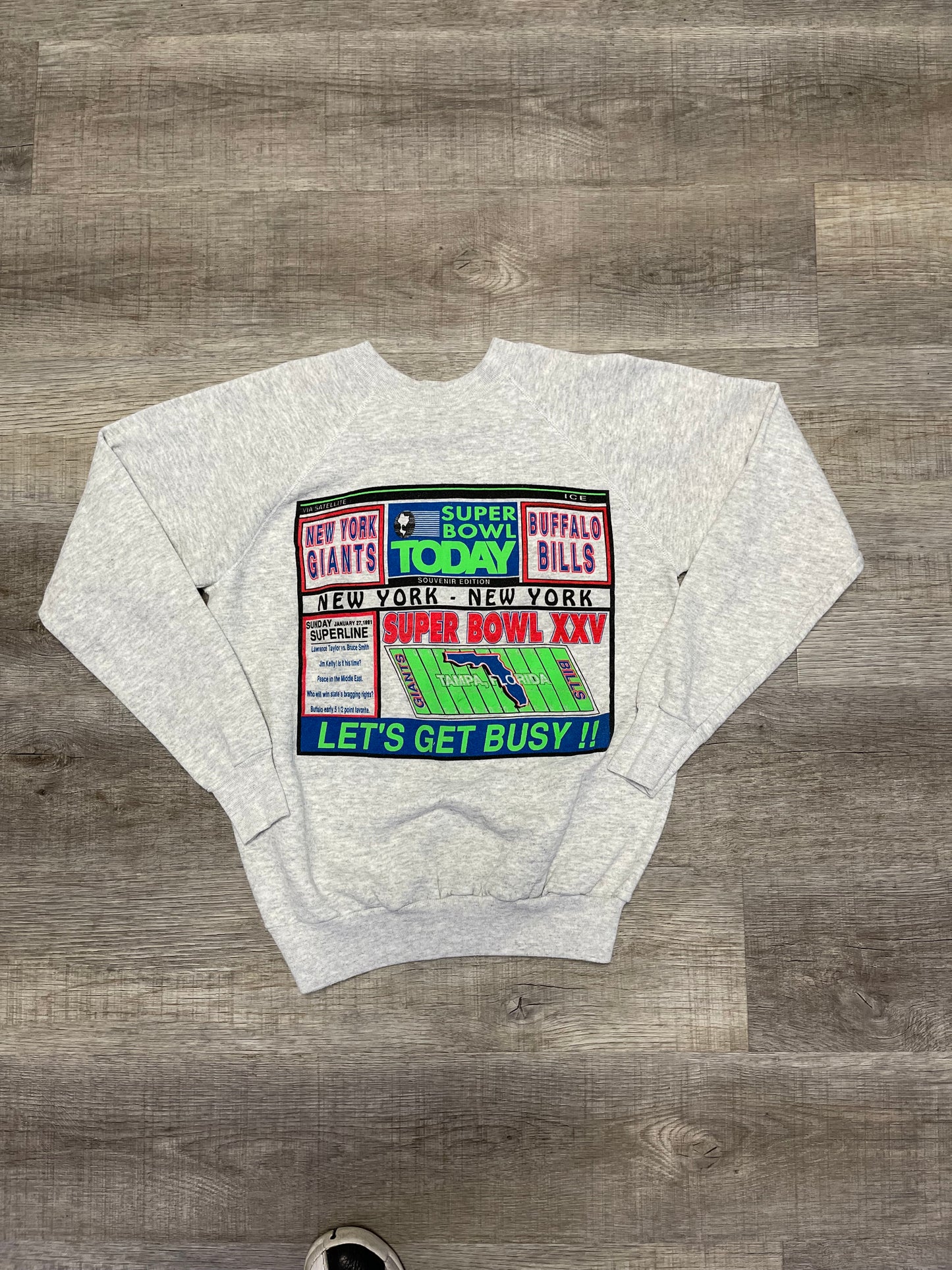 1991 Buffalo Bills Vs New York Giants Super Bowl XVI Crew neck Size Large