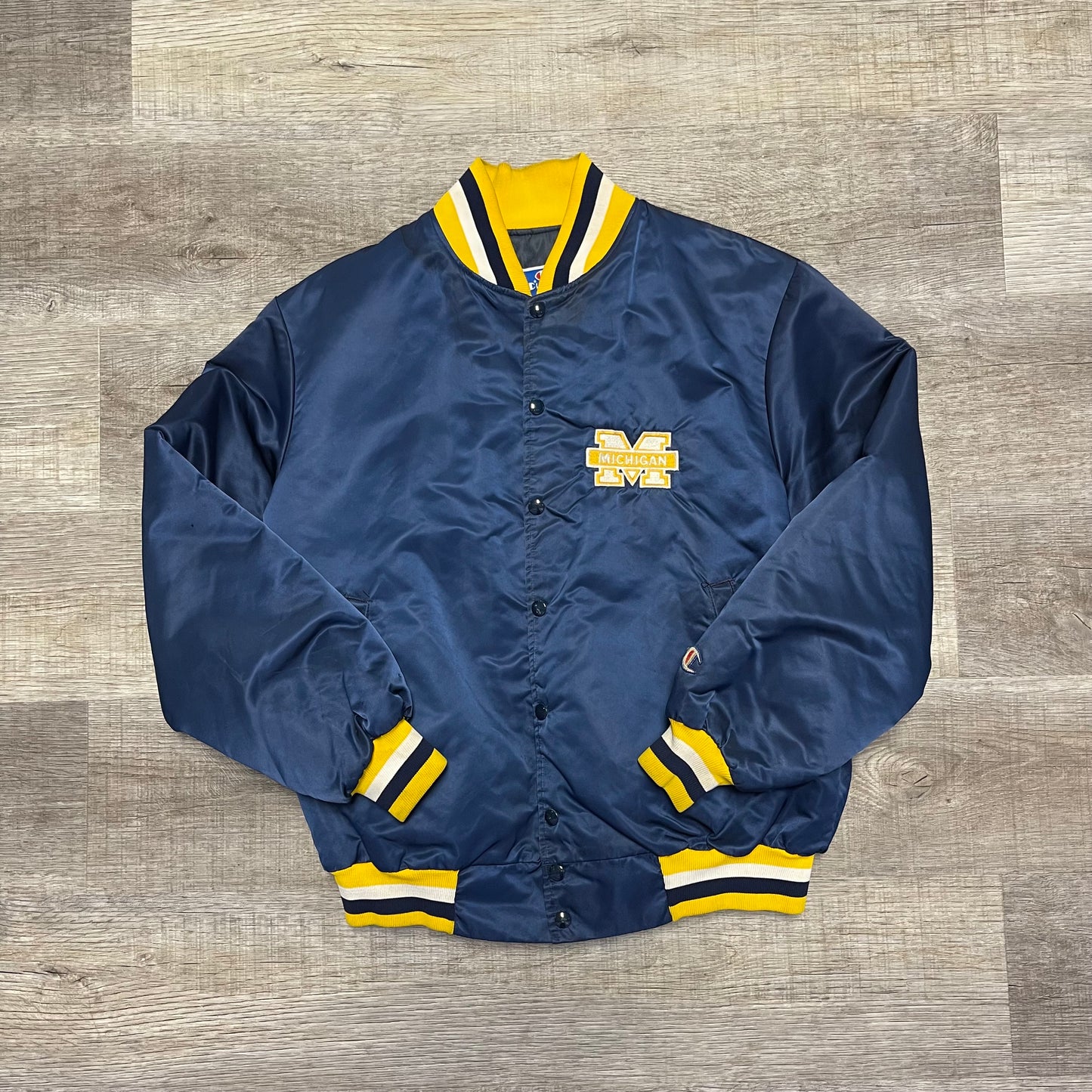 1990s Michigan Wolverines Champion Satin Jacket Size Large