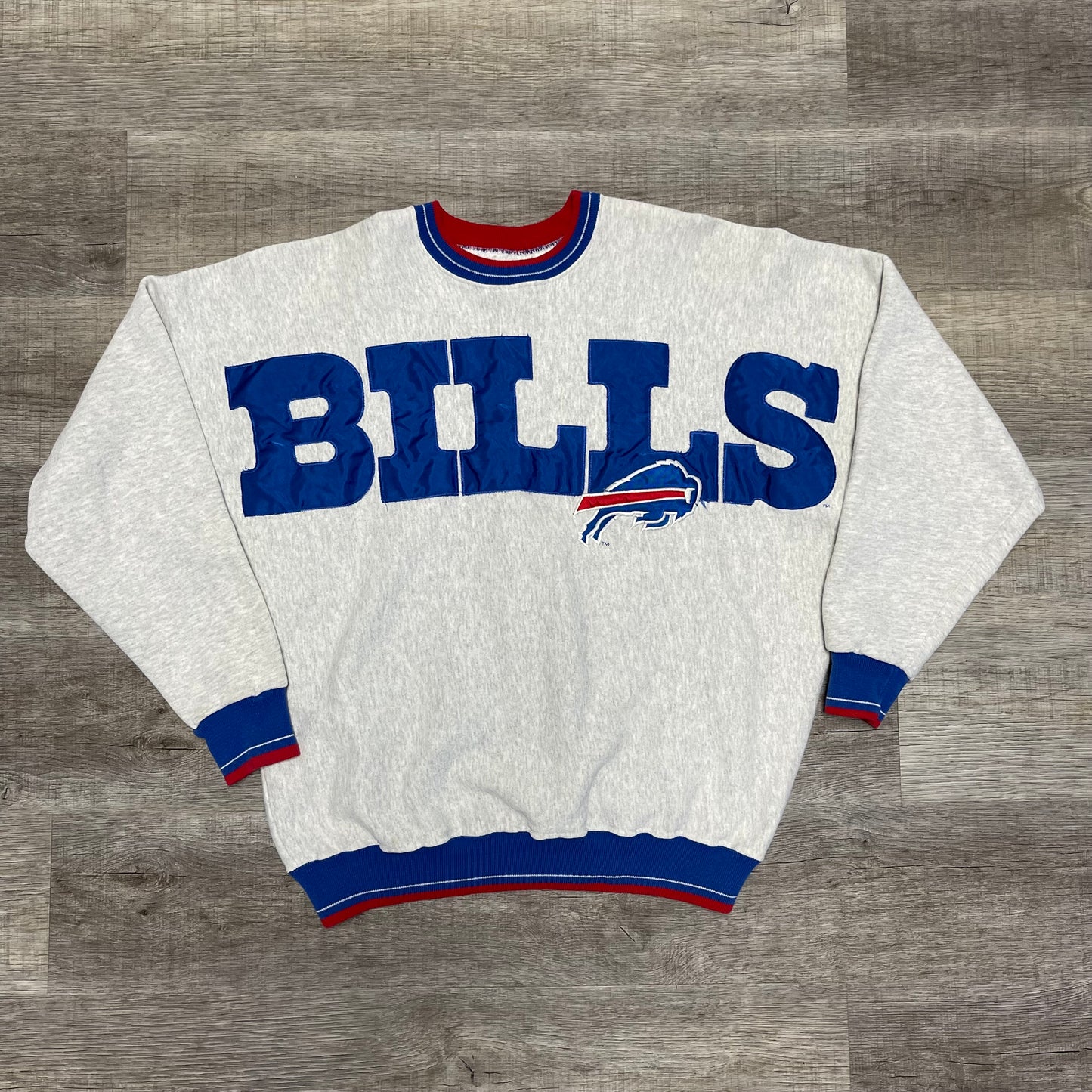 1990s Buffalo Bills Big Logo Crew Neck Sweater Size XL